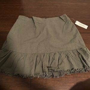 green distressed mini skirt